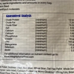 Integrity Low Starch Adult/Senior - No Molasses -Horse Set Sales Store Integrity Adult Senior LS NoMol Bag 1 55547.1624654039