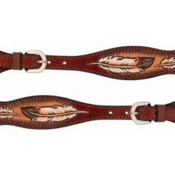 Turquoise Cross Coco Feather Spur Strap