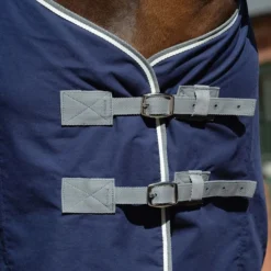 WeatherBeeta Cotton Show Sheet With Surcingles II -Horse Set Sales Store cotton show sheet dark blue grey white chest straps 1007764005 weatherbeeta 49287.1676323827