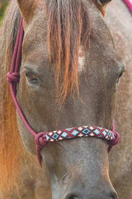 Professional's Choice Beaded Rope Halter & 10 Ft Lead 2 Professional's Choice Beaded Rope Halter & 10 Ft Lead - Image 2