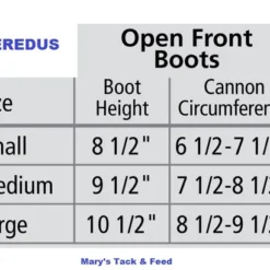 Veredus TR PRO Open Front Boots -Horse Set Sales Store size chart front boot chart veredus 97653.1603577380
