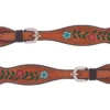 Turquoise Cross Floral Vine Spur Strap Ladies